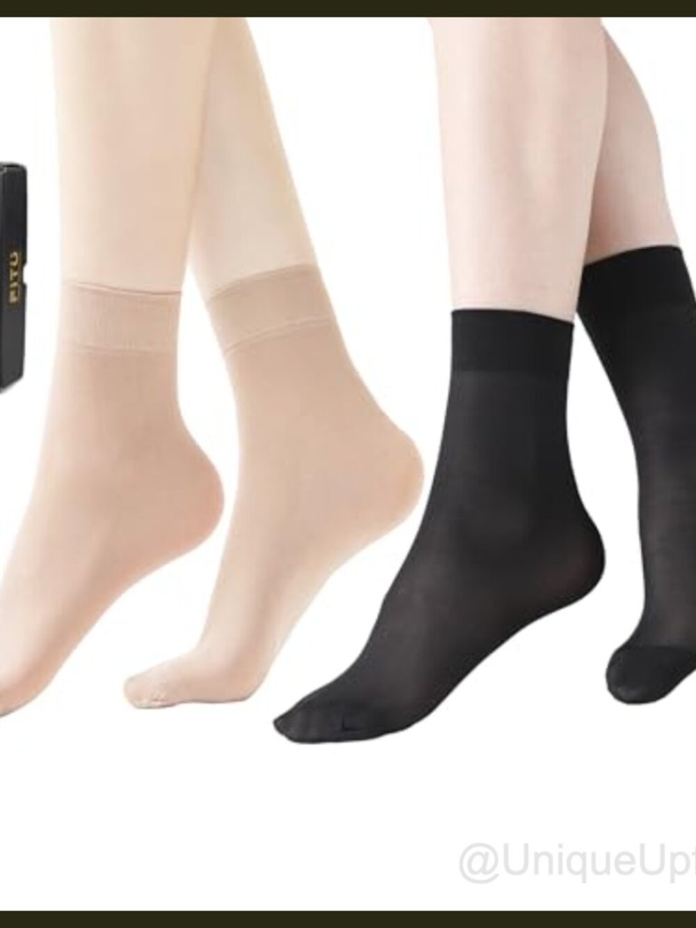 Women's Nylon Sheer Ankle High Stocking Socks Reinforced Toe